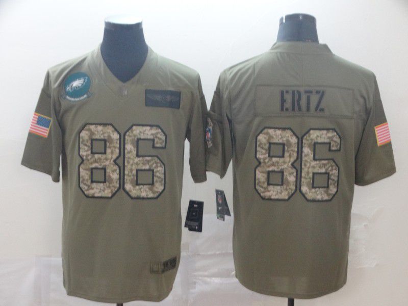 Men Philadelphia Eagles 86 Ertz Camo Nike Olive Salute To Service Limited NFL Jersey